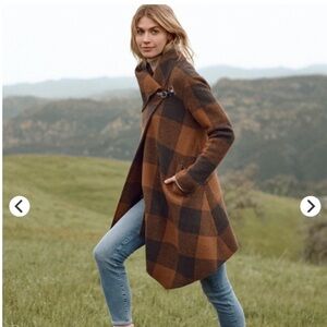 Brown and Black Plaid Coat